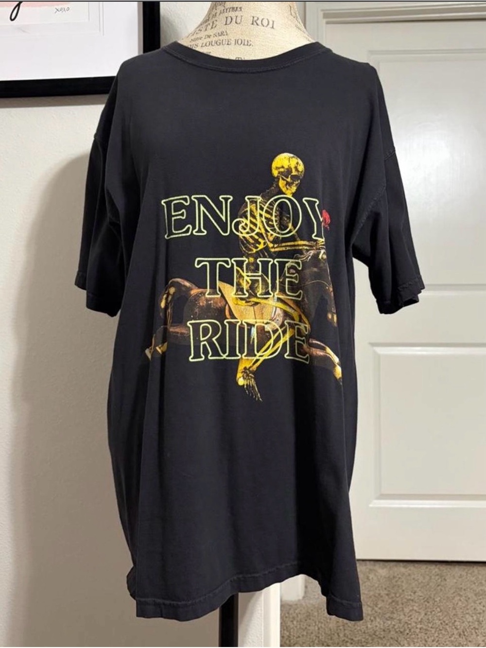 Enjoy The Ride Graphic Tee - Black Skeleton Print